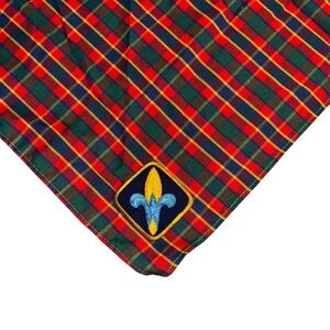 Boy Scout Plaid Scarf with Patch